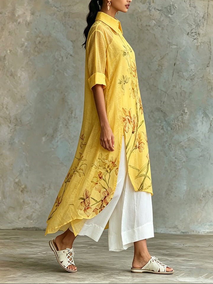 Marisol | Ensemble Deux Pièces Robe Midi Fleurie, Mélange Polyester