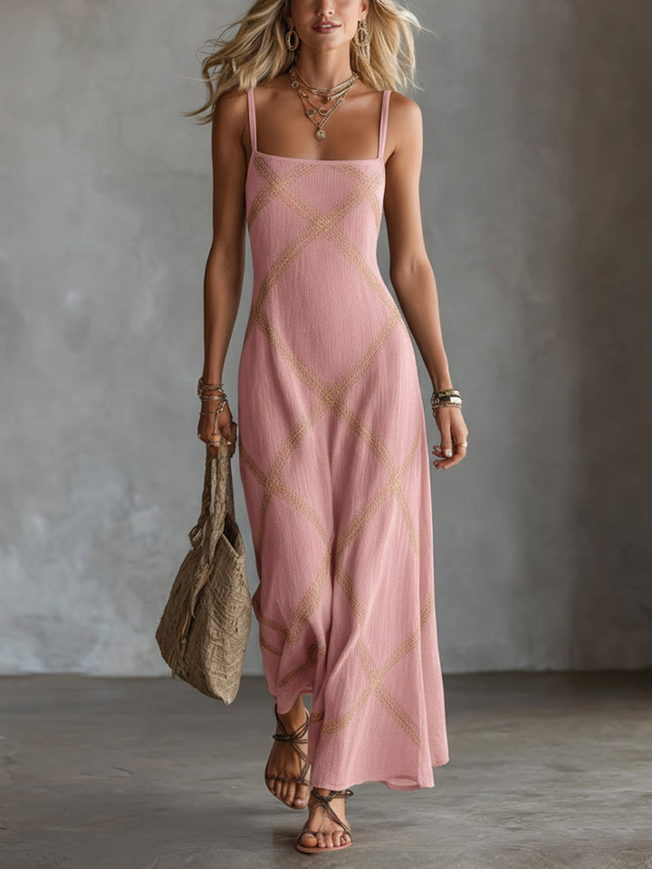 Vittoria – Robe Géométrique Noir Camel