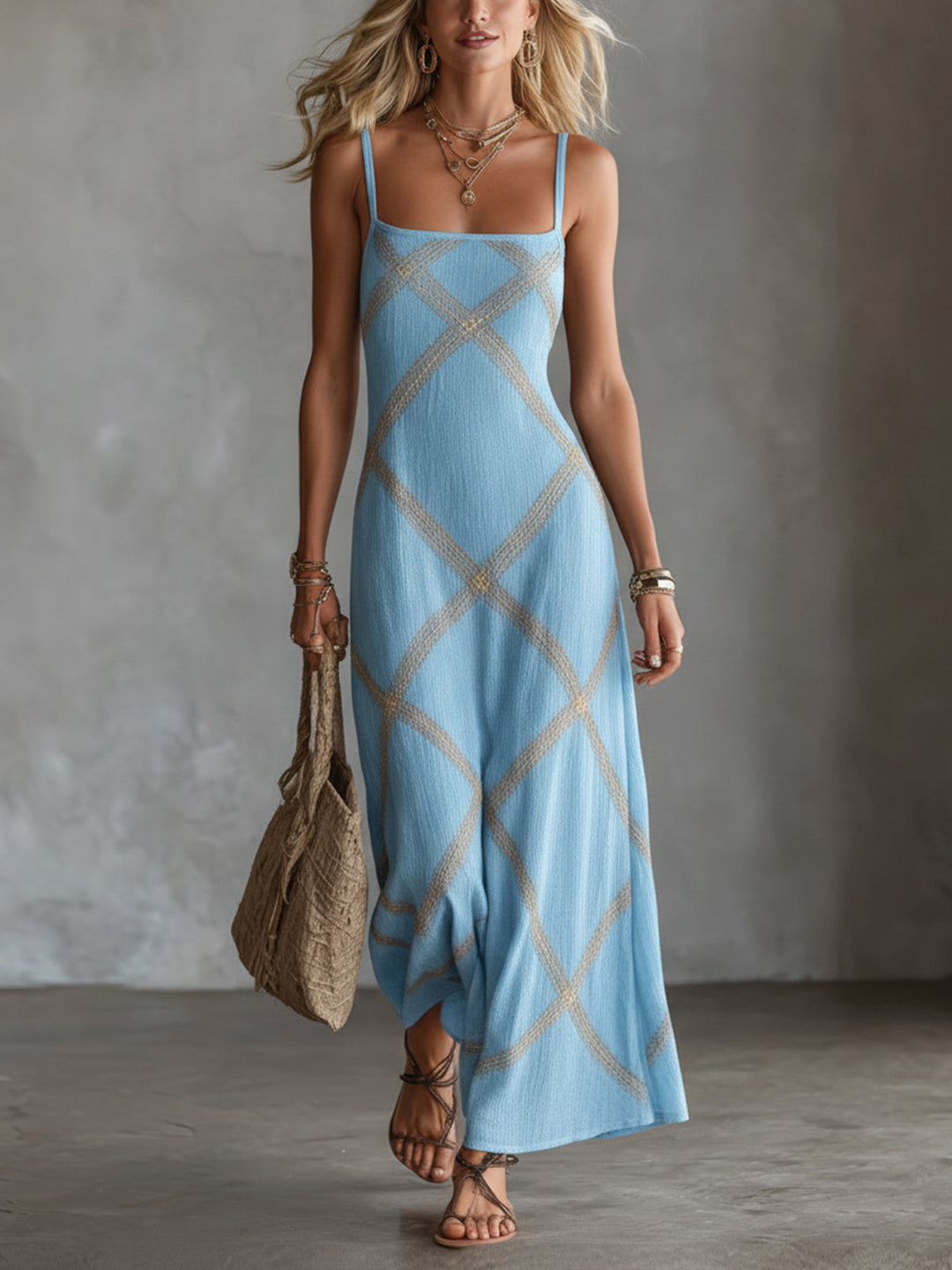 Vittoria – Robe Géométrique Noir Camel