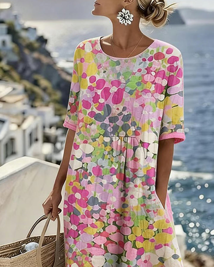 ELENA™ - ROBE MIDI D'ÉTÉ FLEURIE ÉLÉGANTE