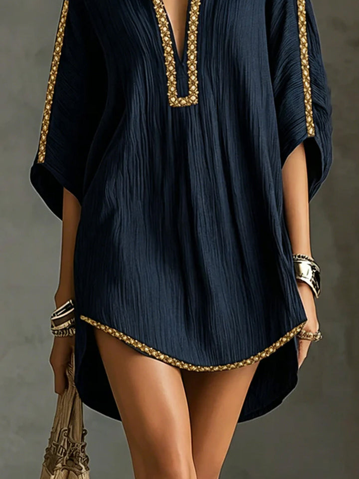 Mirella | Robe courte noire à décolleté en V profond