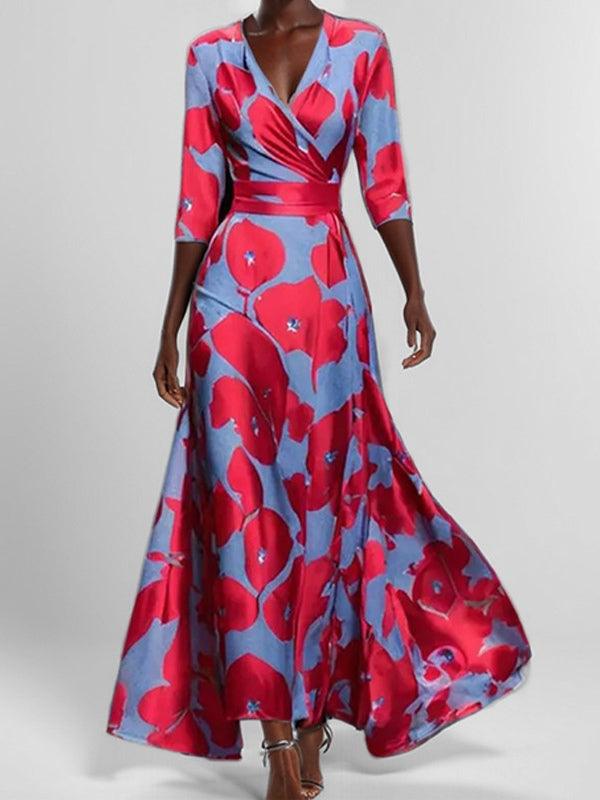 Lea | Robe Maxi Midi Élégante et Glamour Bordeaux