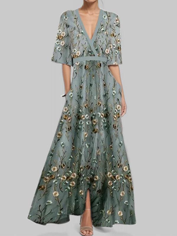 Lea | Robe Maxi Midi Élégante et Glamour Bordeaux