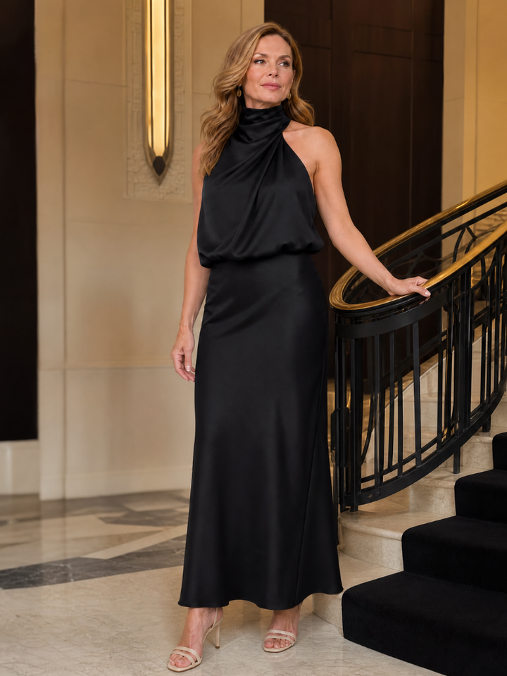 Nopal | Robe Midi Sans Manches Col Drapé