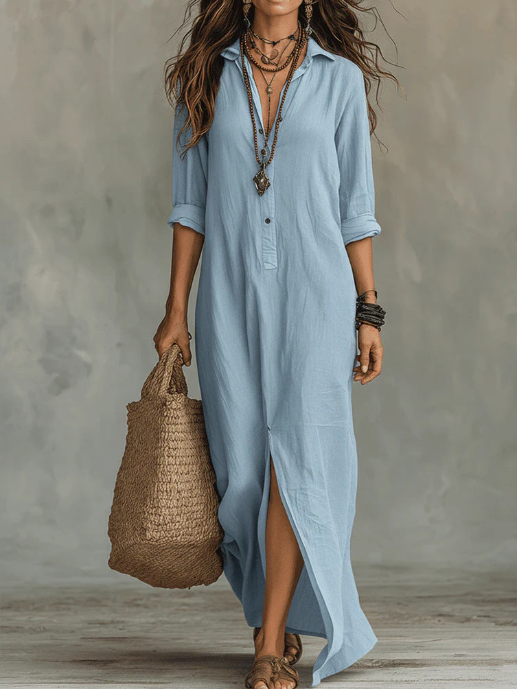 WILLOW | Robe Maxi Élégante Silhouette Flatteuse Port Quotidien Polyvalent
