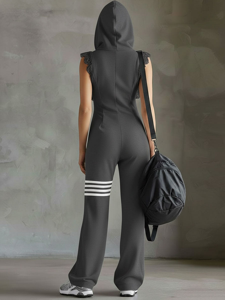 Giada · Combinaison Sport Rétro à Capuche et Bandes