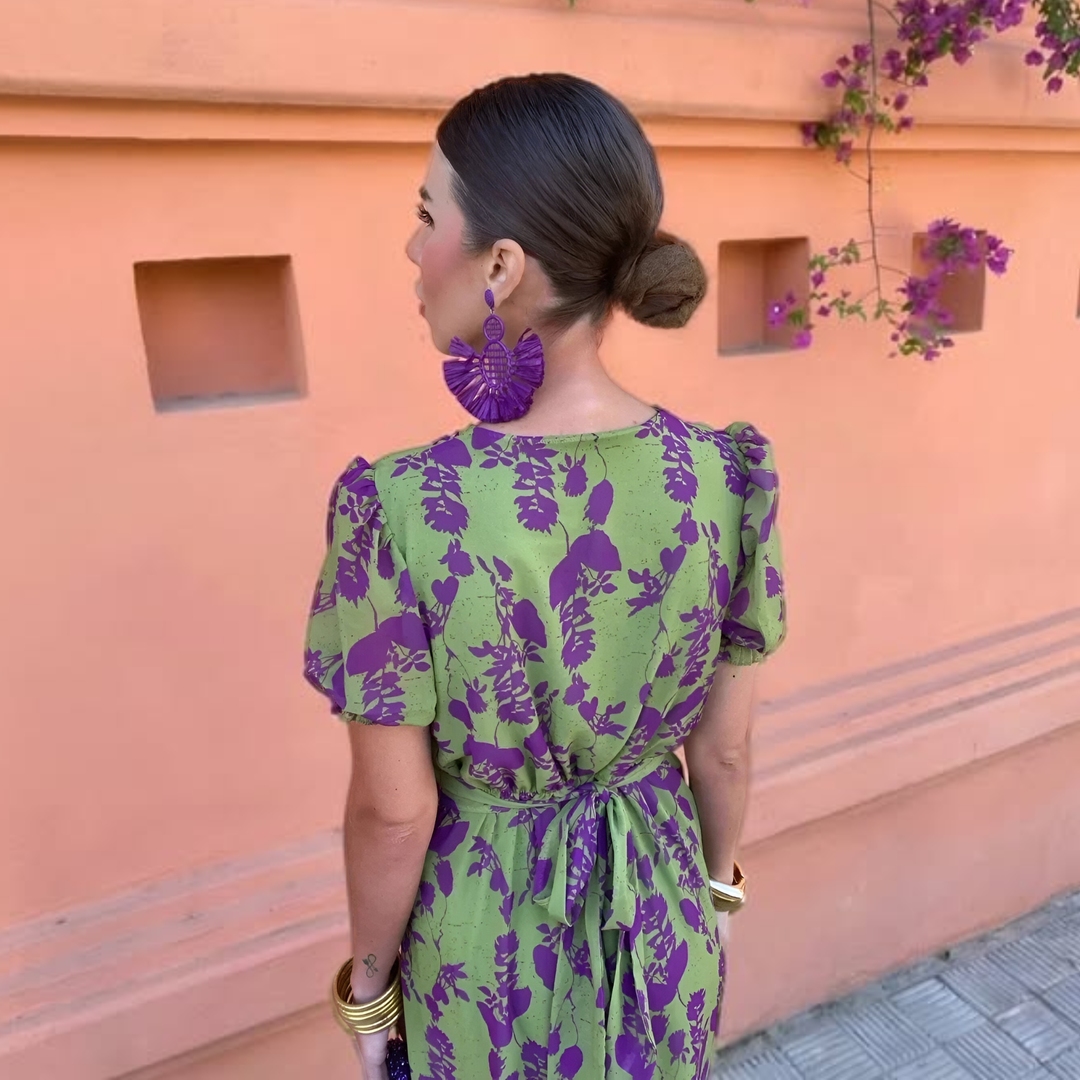 Ernestina™ | Robe Longue Fleurie Verte