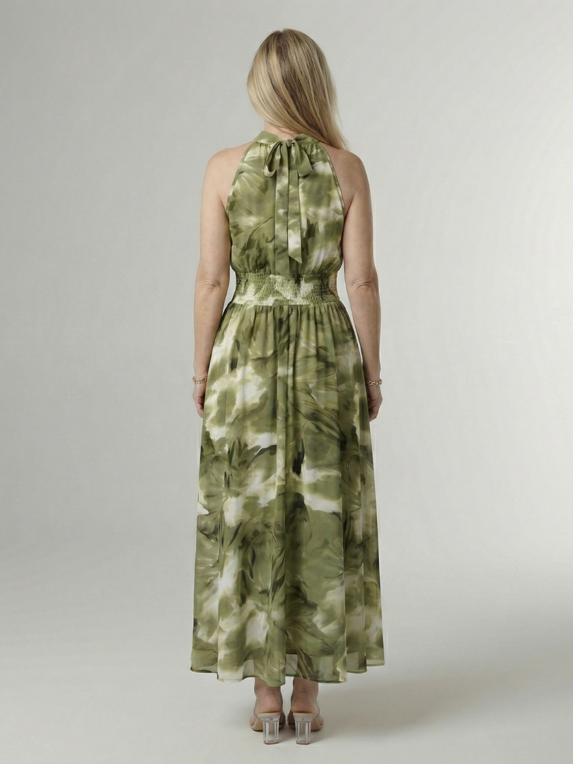 Sylin | Robe Midi Halter Froncée