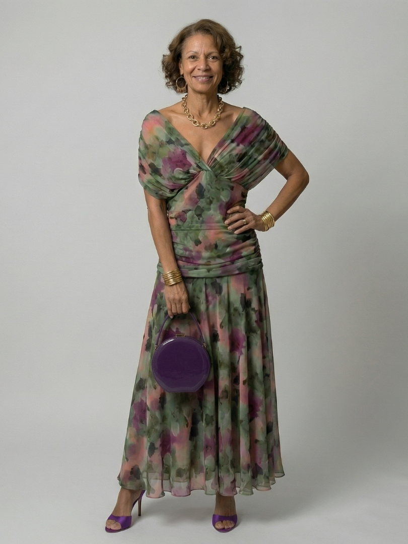 Calen | Robe Midi Fluide Épaules Dénudées