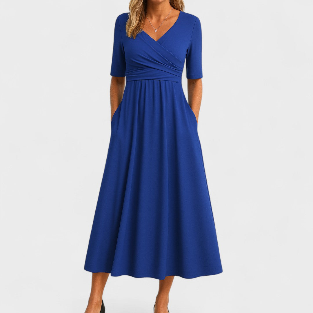 Eleanor | Robe Midi Élégante à Poches