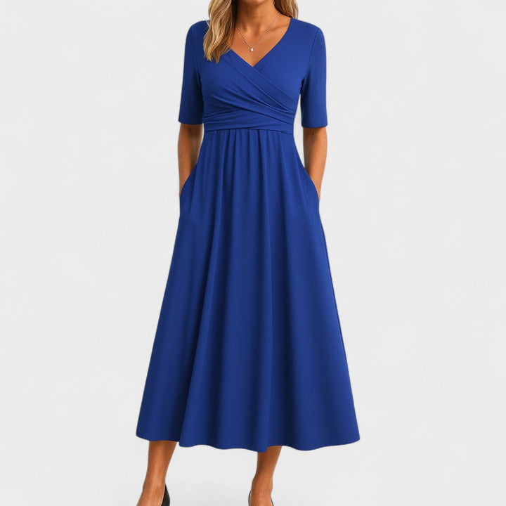 Eleanor | Robe Midi Élégante à Poches