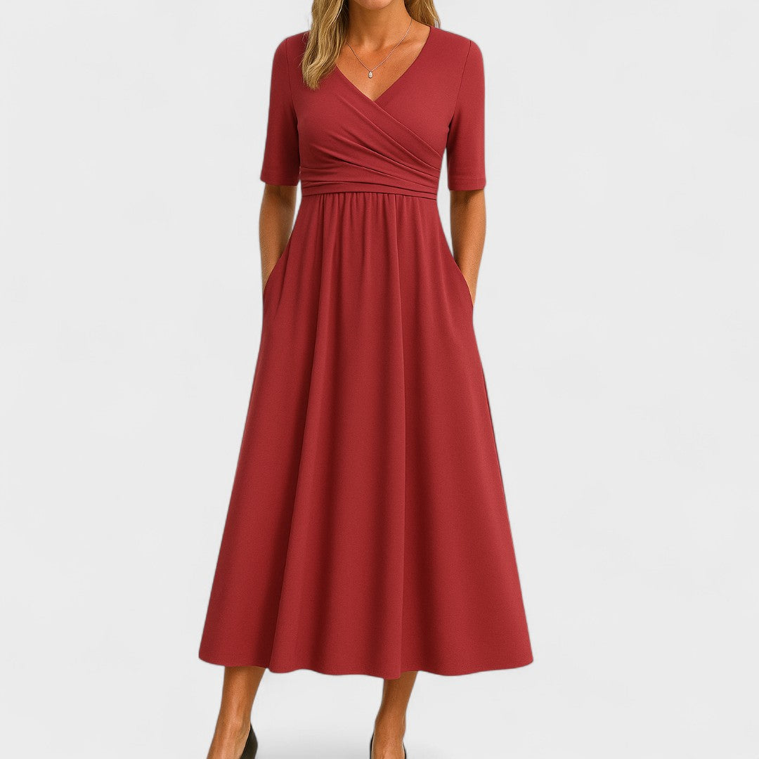 Eleanor | Robe Midi Élégante à Poches