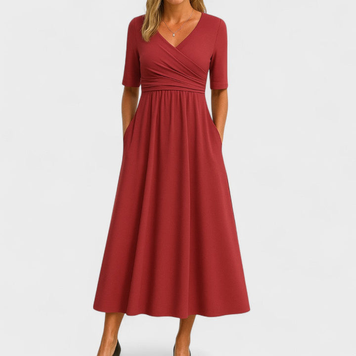Eleanor | Robe Midi Élégante à Poches