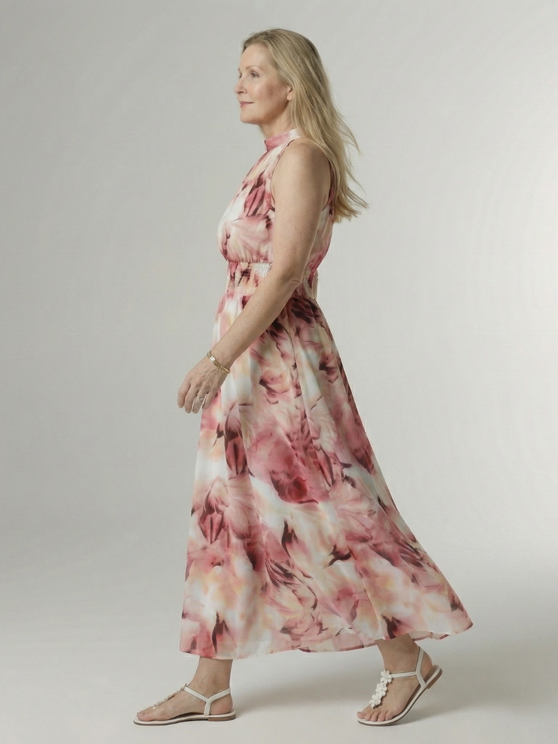 Sylin | Robe Midi Halter Froncée