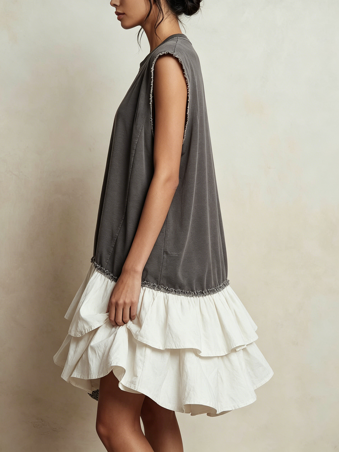 Ilaria | Robe casual bicolore, coupe ample, pour les vacances