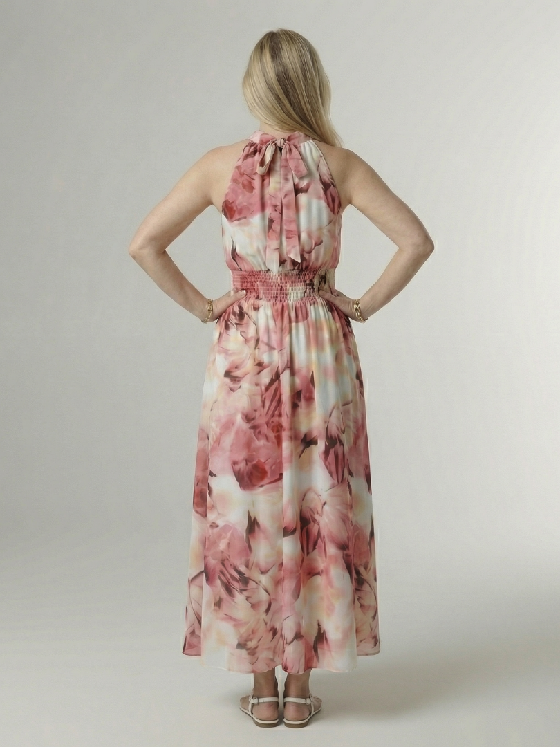 Sylin | Robe Midi Halter Froncée
