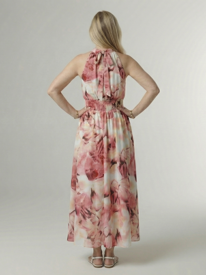 Sylin | Robe Midi Halter Froncée