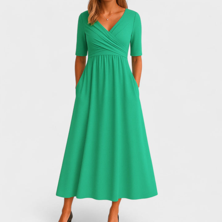 Eleanor | Robe Midi Élégante à Poches