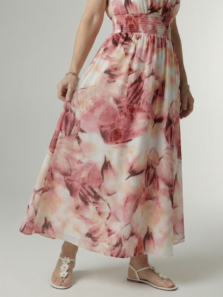 Sylin | Robe Midi Halter Froncée
