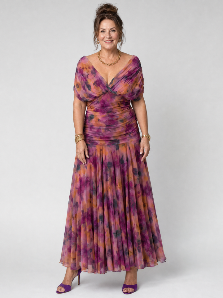 Calen | Robe Midi Fluide Épaules Dénudées