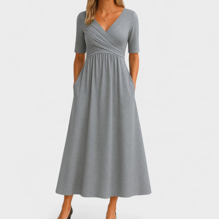 Eleanor | Robe Midi Élégante à Poches