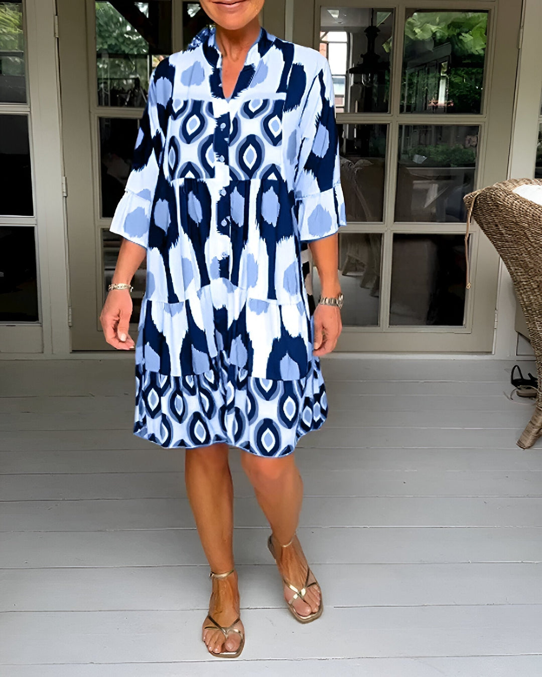 Parker™ | Robe Midi à Volants Imprimé Géométrique