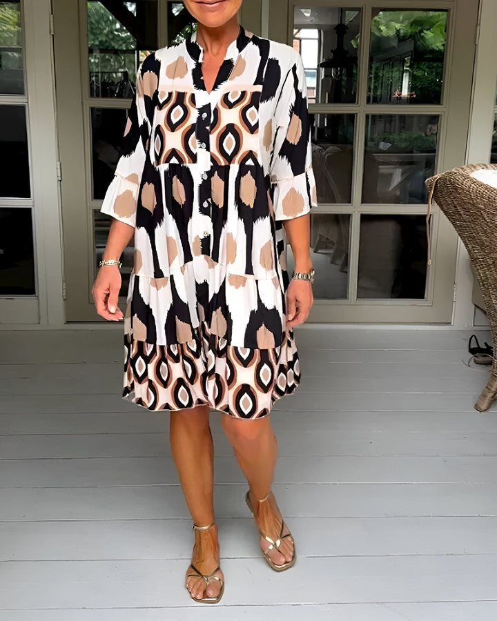 Parker™ | Robe Midi à Volants Imprimé Géométrique