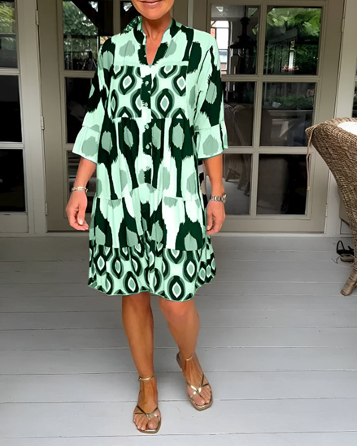 Parker™ | Robe Midi à Volants Imprimé Géométrique