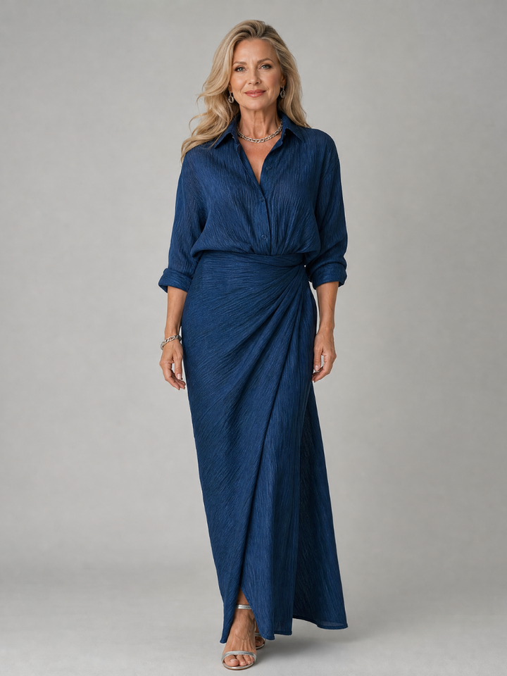 Mirque | Robe Maxi À Manches Longues Portefeuille