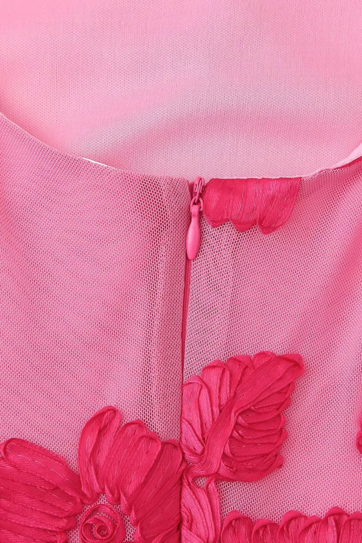 Robe Longue Florale Ajustée à Encolure Ronde