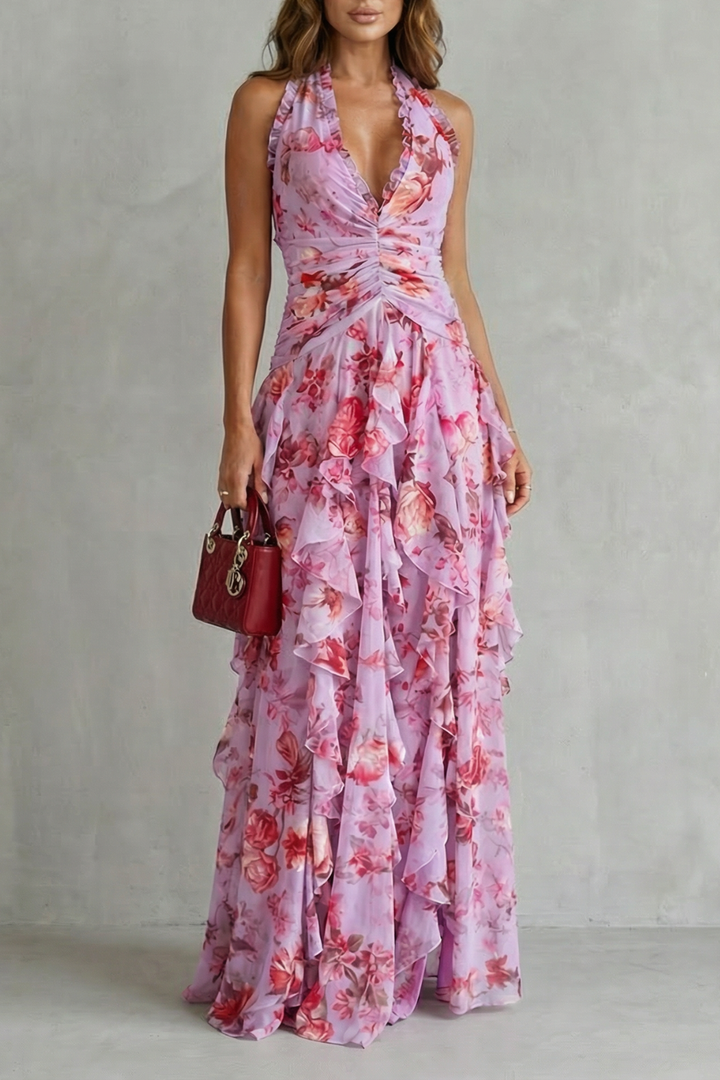 Bella | Robe longue à encolure halter