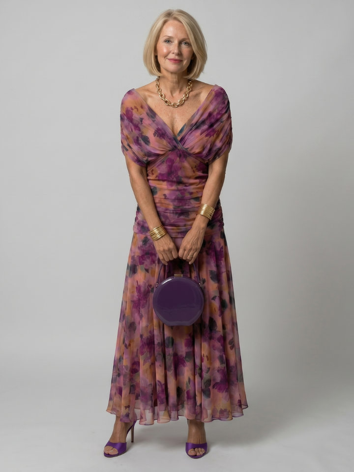 Calen | Robe Midi Fluide Épaules Dénudées
