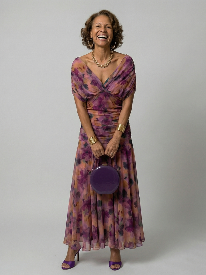 Calen | Robe Midi Fluide Épaules Dénudées