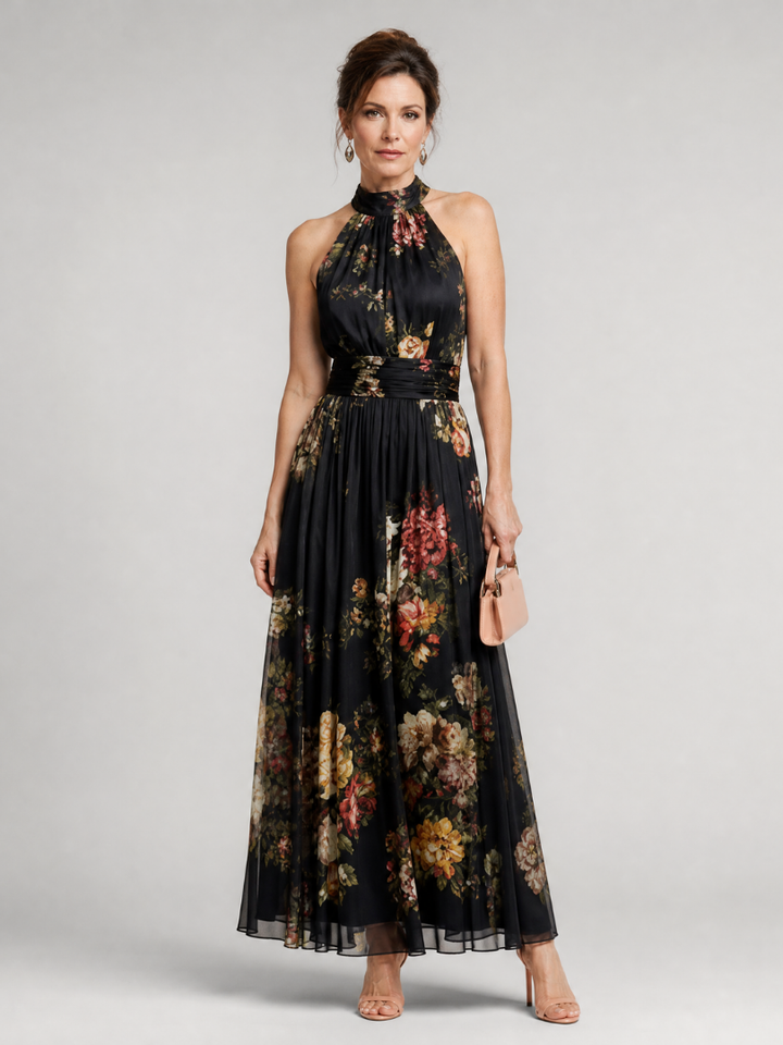 Sior - Robe midi dos nu à fleurs