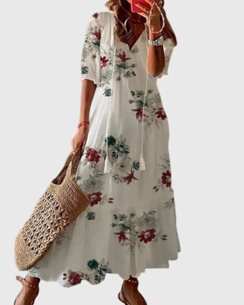 Ramona | Robe Maxi Bohème Vintage d'Été