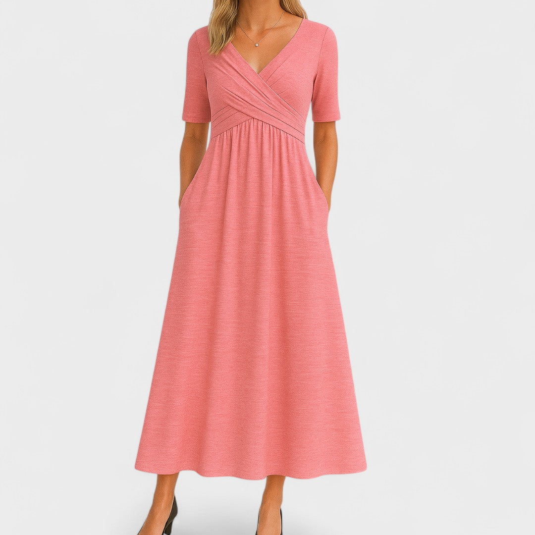 Eleanor | Robe Midi Élégante à Poches