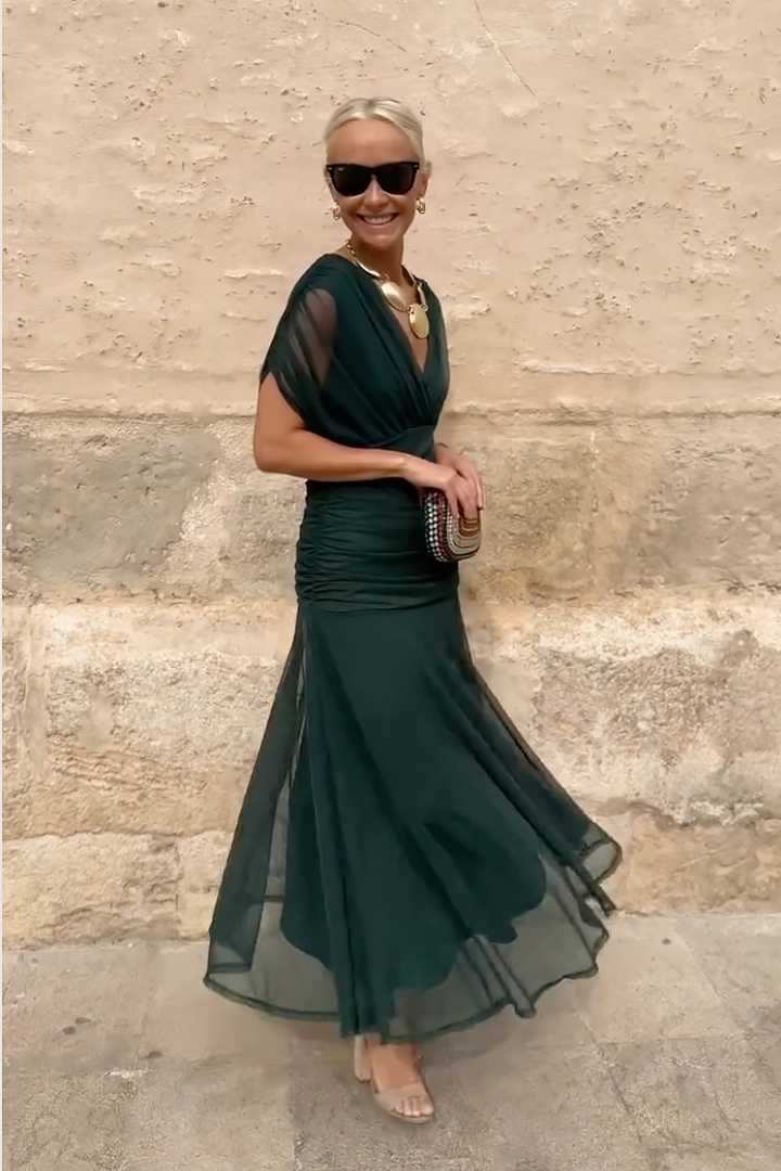 Luisa | Robe longue de fête élégante à col en V
