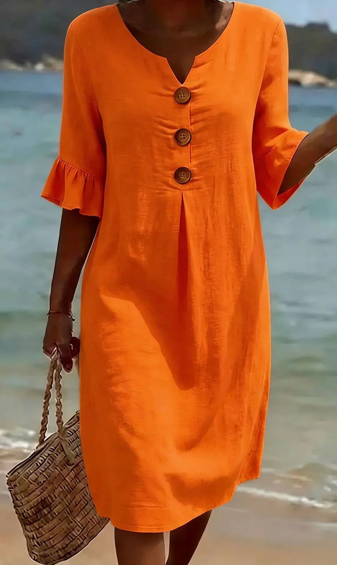 Naomi | Robe Droite à Manches Bouffantes