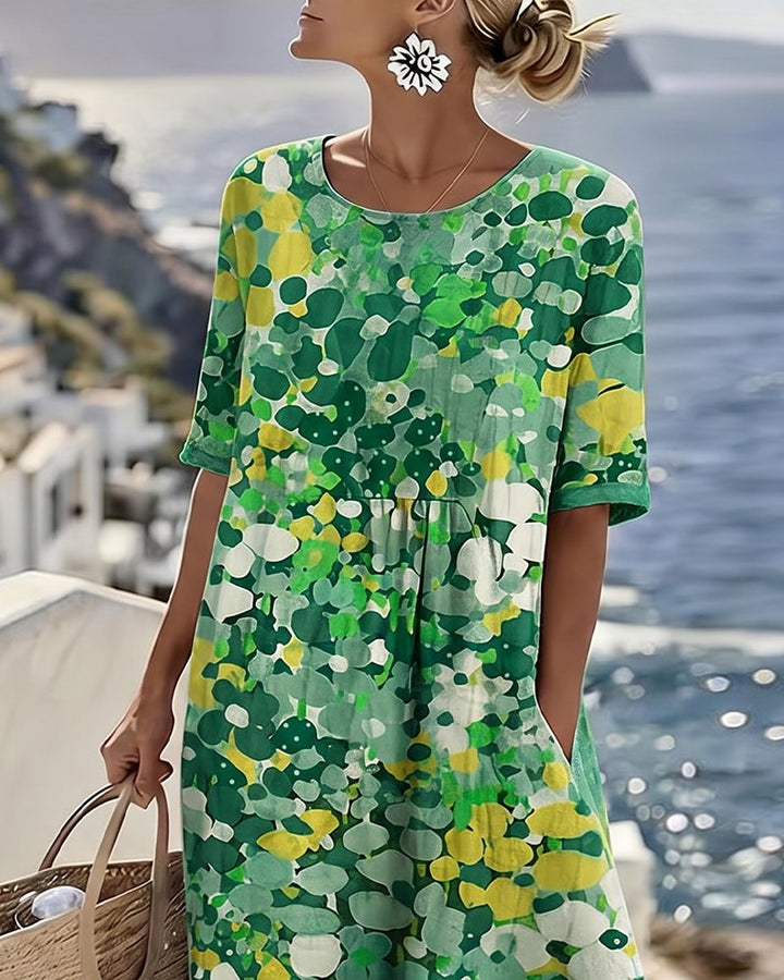 ELENA™ - ROBE MIDI D'ÉTÉ FLEURIE ÉLÉGANTE