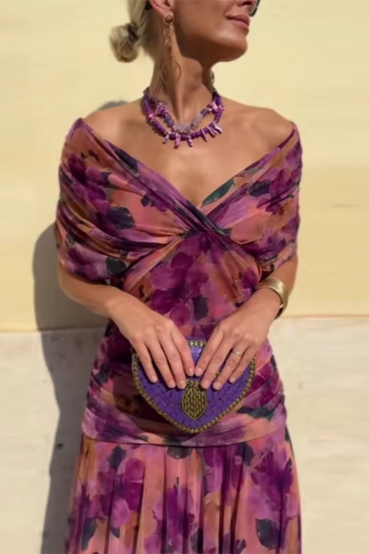 Luisa | Robe longue de fête élégante à col en V