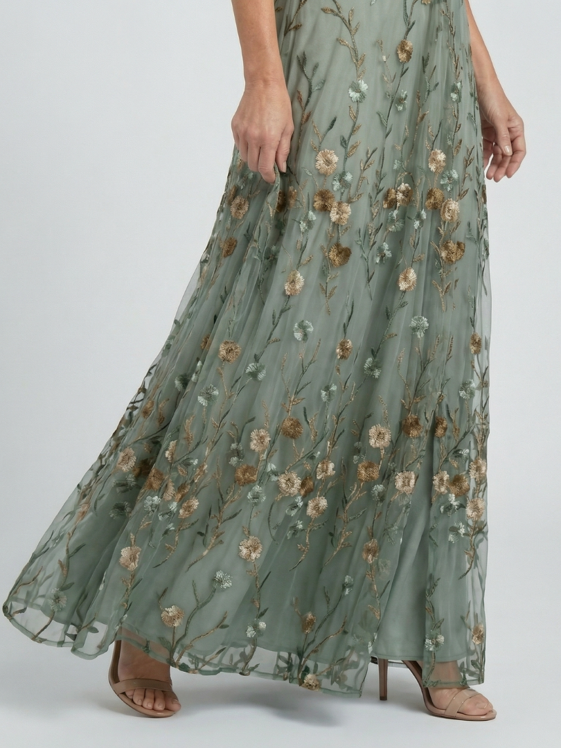 Selora | Robe Maxi Fluide Halter à Imprimé Floral