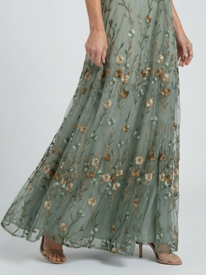 Selora | Robe Maxi Fluide Halter à Imprimé Floral