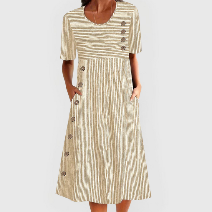 Wanda™ | Robe Midi Rayée
