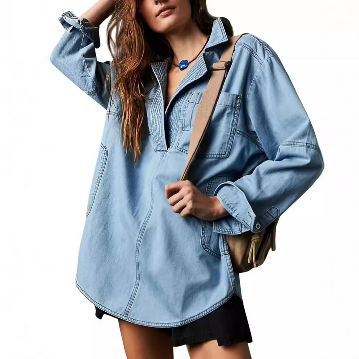 Emilia | Tunique Chic en Denim Col en V