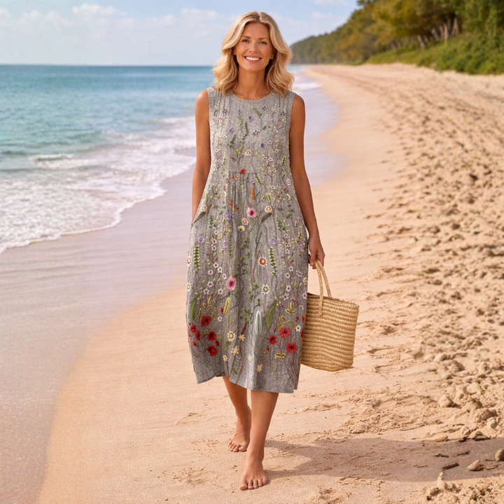 Cara™ | Robe Midi Fleur Sauvage
