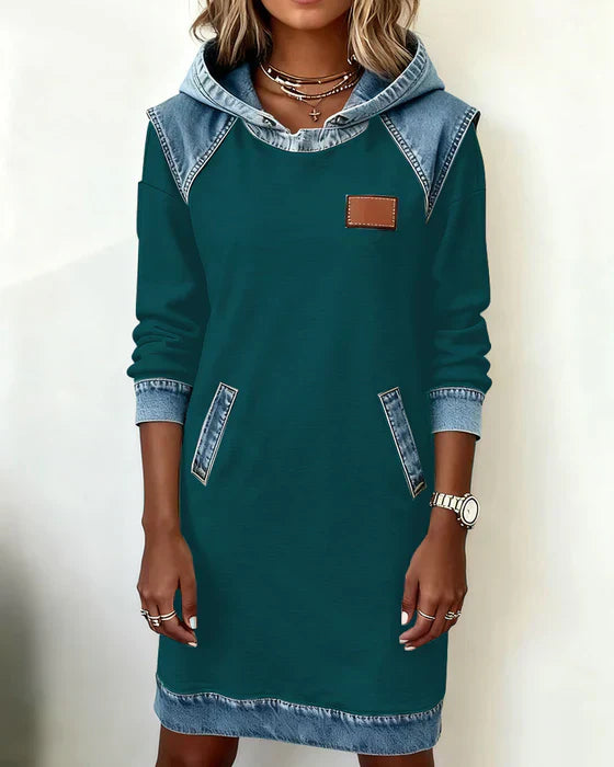 Alexa | Robe à Capuche Douillette Contrastée