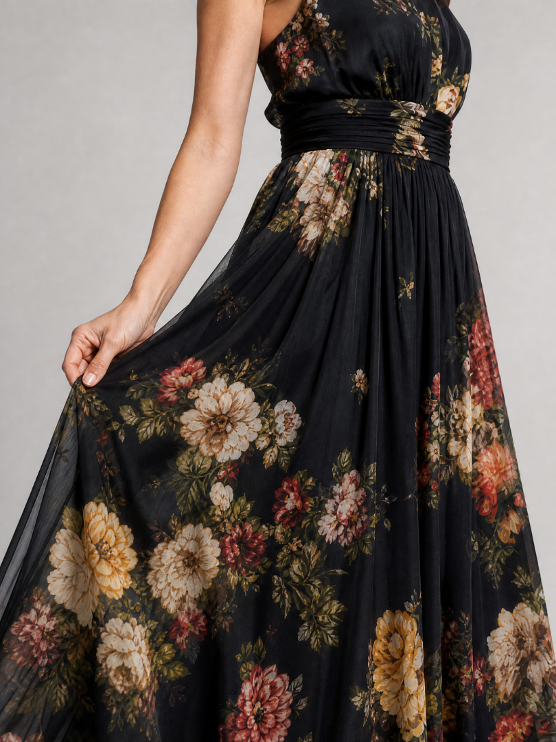 Sior - Robe midi dos nu à fleurs