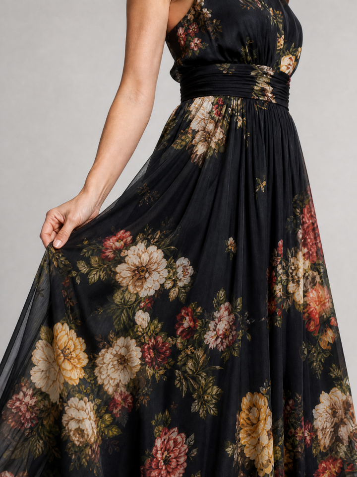 Sior - Robe midi dos nu à fleurs