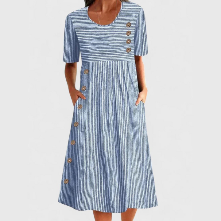 Wanda™ | Robe Midi Rayée