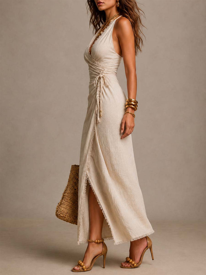 Nerina | Robe Midi Portefeuille Drapée